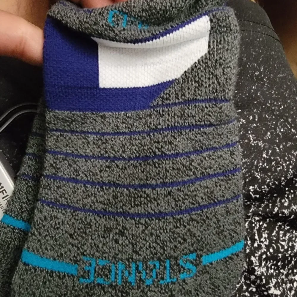 Stance Icon Sport Quarter Basketball Running Training Socks Royal Blue Black New